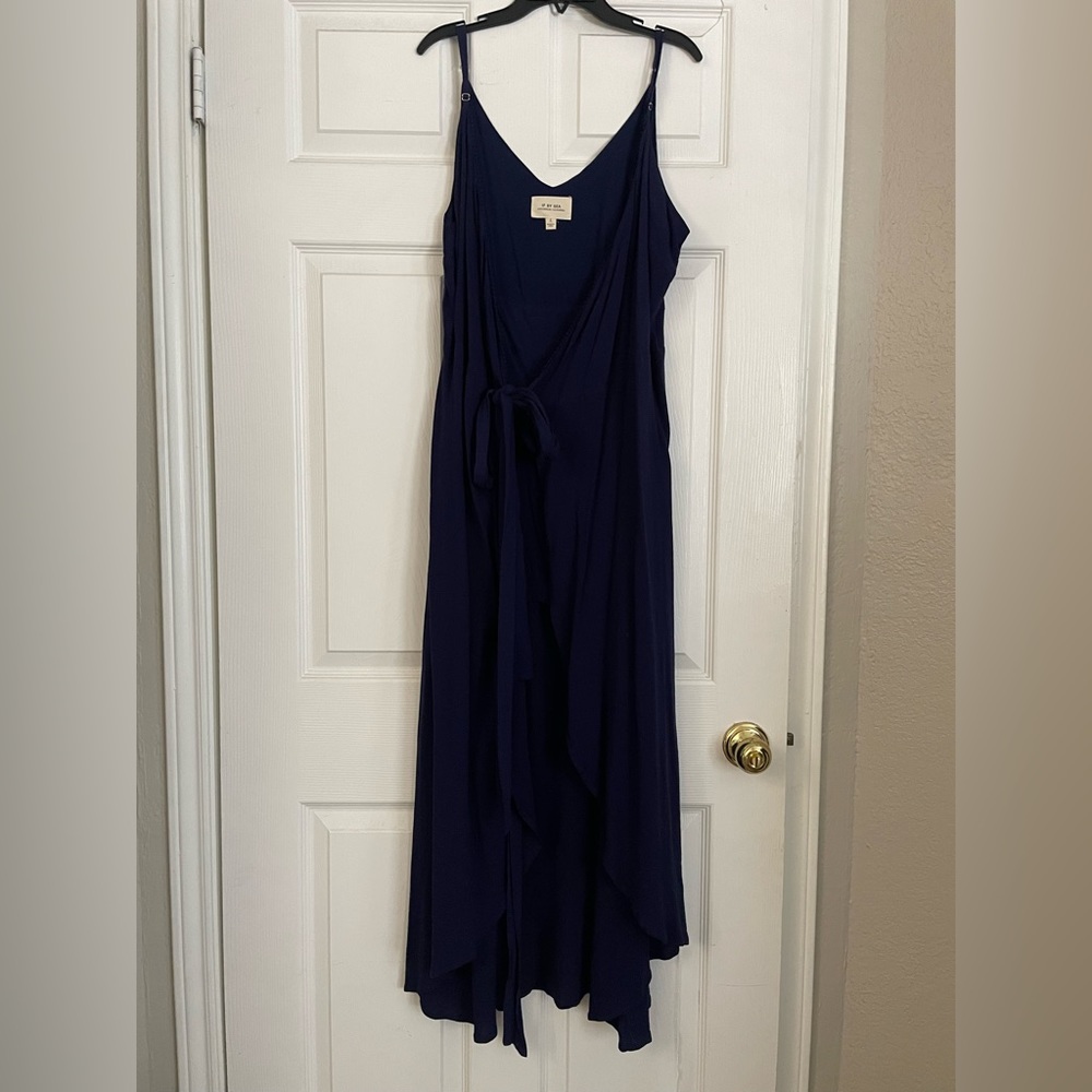 If By Sea navy blue wrap dress size large
